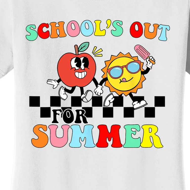 Retro Groovy School's Out For Summer Graduation Teacher Women's T-Shirt