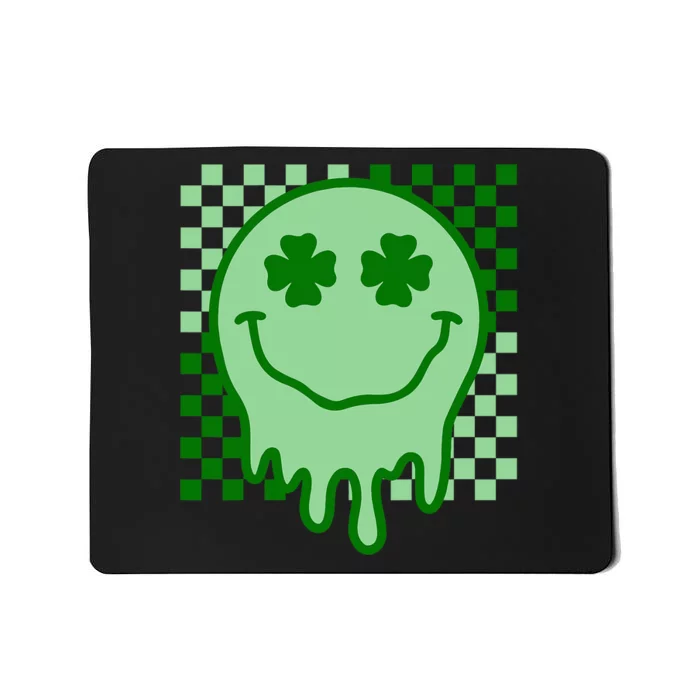 Retro Groovy Smile Face St Patricks Day Hippie Mousepad