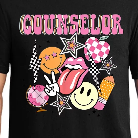 Retro Groovy School Counselor Appreciation Back To School Pajama Set