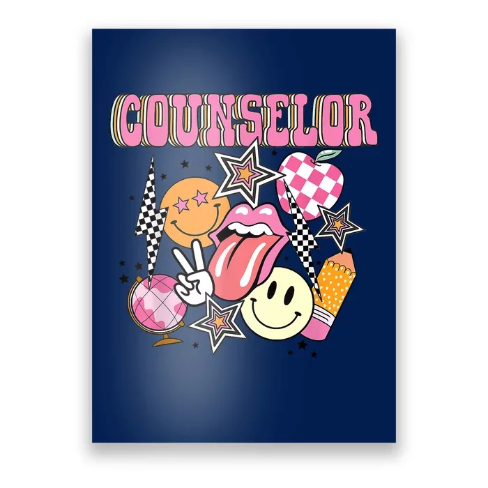 Retro Groovy School Counselor Appreciation Back To School Poster