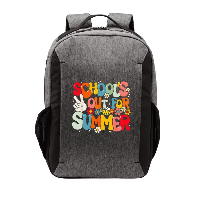 Retro Groovy School's Out For Summer Graduation Teacher Vector Backpack