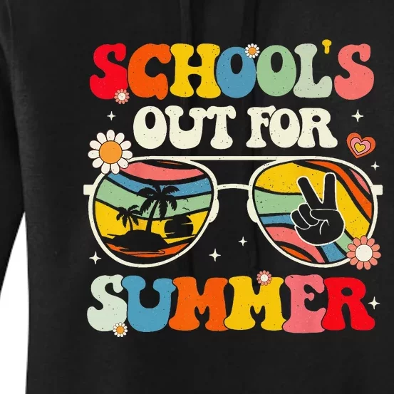 Retro Groovy School's Out For Summer Graduation Teacher Women's Pullover Hoodie