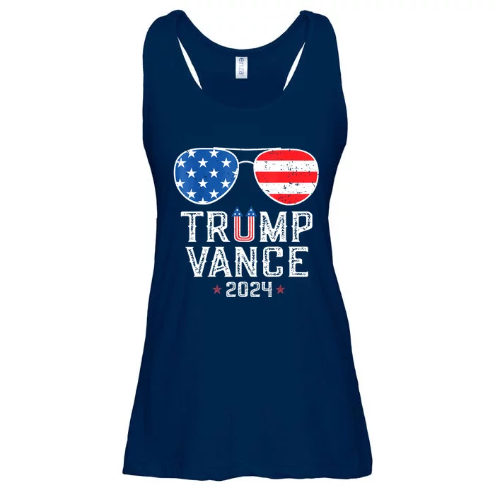 Retro Glasses Stripe And Star Trump Vance 2024 Gift Ladies Essential Flowy Tank