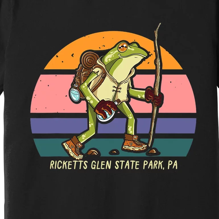 Ricketts Glen State Park Pennsylvania Hiking Frog Walking Premium T-Shirt