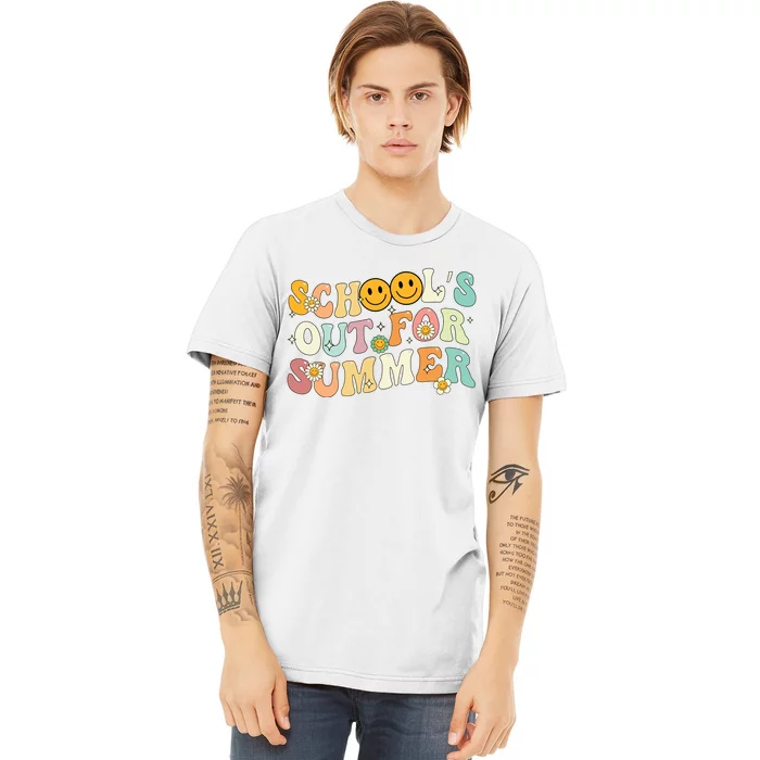 Retro Groovy Schools Out For Summer Graduation Teacher Premium T-Shirt