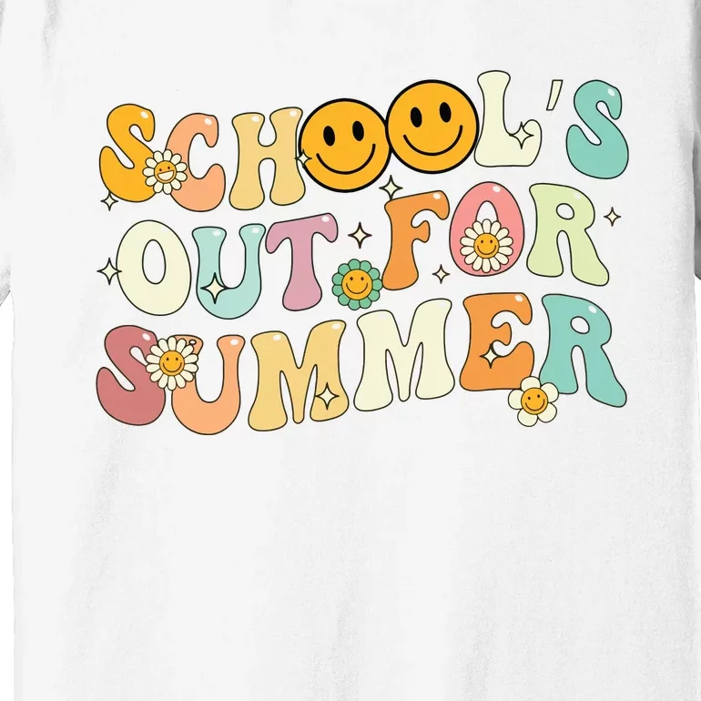 Retro Groovy Schools Out For Summer Graduation Teacher Premium T-Shirt