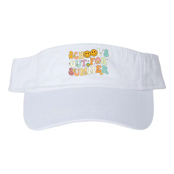 Retro Groovy Schools Out For Summer Graduation Teacher Valucap Bio-Washed Visor