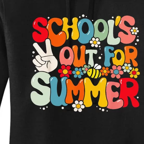 Retro Groovy School's Out For Summer Graduation Teacher Women's Pullover Hoodie