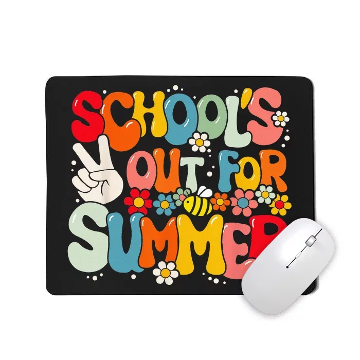 Retro Groovy School's Out For Summer Graduation Teacher Mousepad