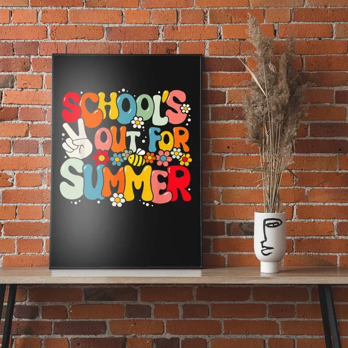 Retro Groovy School's Out For Summer Graduation Teacher Poster