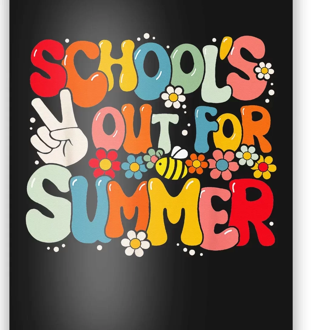 Retro Groovy School's Out For Summer Graduation Teacher Poster