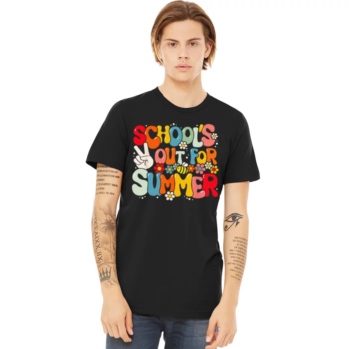 Retro Groovy School's Out For Summer Graduation Teacher Premium T-Shirt