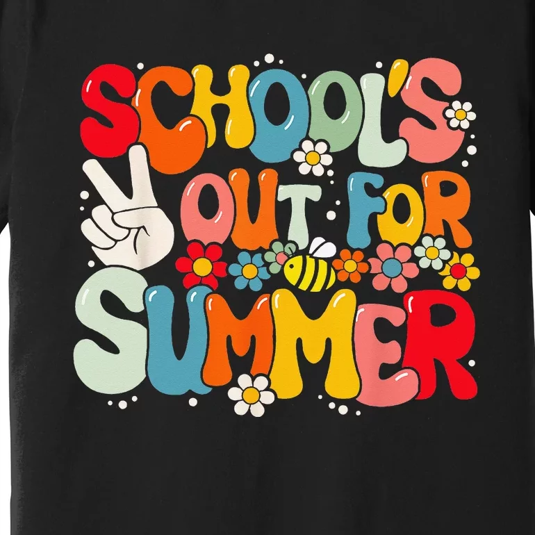 Retro Groovy School's Out For Summer Graduation Teacher Premium T-Shirt