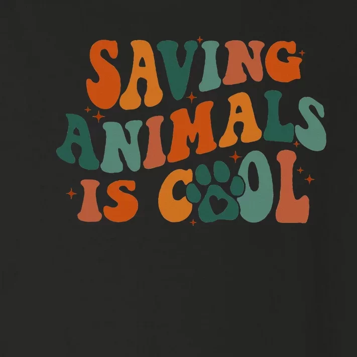 Retro Groovy Saving Animals Is Cool Veterinarian Vet Tech Toddler Long Sleeve Shirt