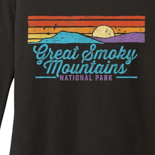 Retro Great Smoky Mountains National Park Womens CVC Long Sleeve Shirt