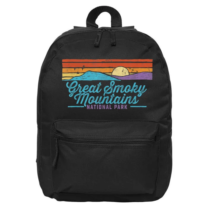 Retro Great Smoky Mountains National Park 16 in Basic Backpack