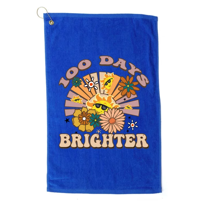 Retro Groovy Sunshine 100 Days Brighter Gift Platinum Collection Golf Towel