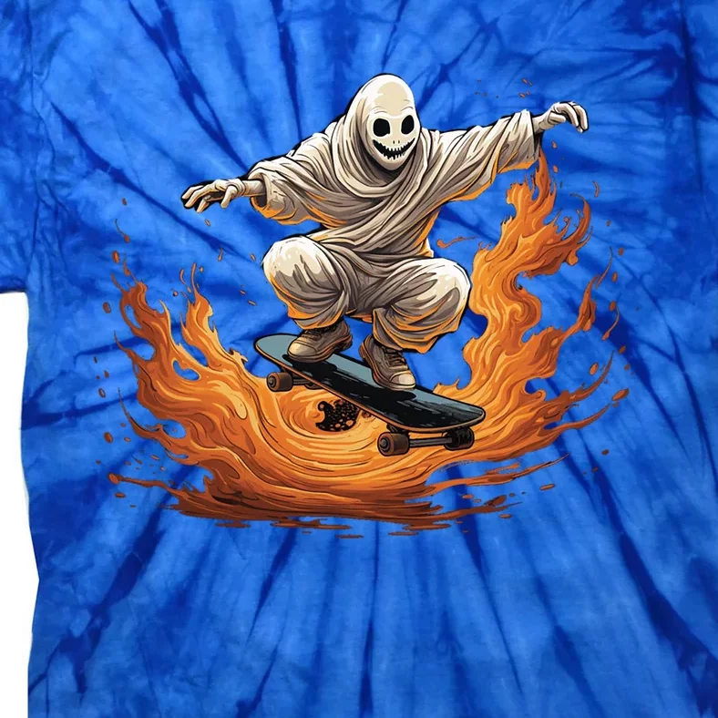 Retro Ghost Skateboard: Spooky Design For Halloween Lovers Cute Gift Tie-Dye T-Shirt