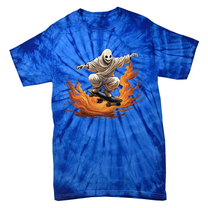 Retro Ghost Skateboard: Spooky Design For Halloween Lovers Cute Gift Tie-Dye T-Shirt