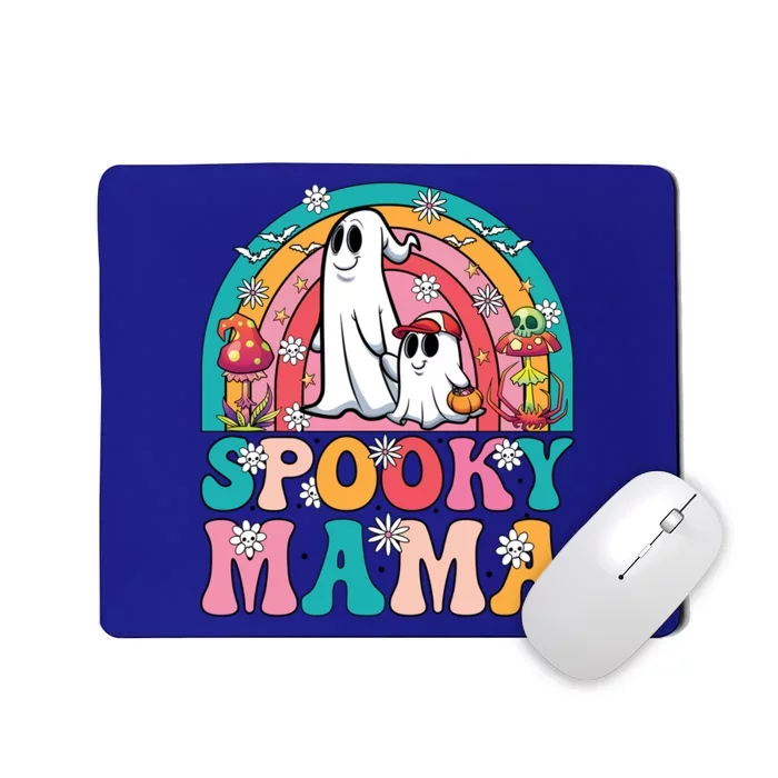 Retro Groovy Spooky Mama Floral Ghost Halloween Season Mommy Cute Gift Mousepad