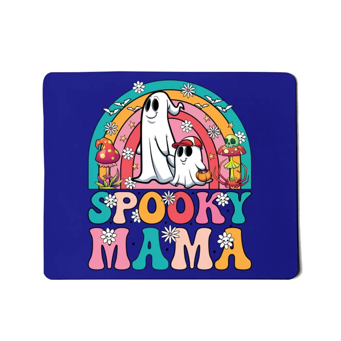 Retro Groovy Spooky Mama Floral Ghost Halloween Season Mommy Cute Gift Mousepad