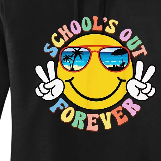 Retro Groovy School's Out Forever Retired Teacher Retirement Women's Pullover Hoodie