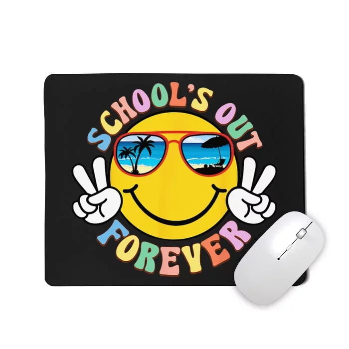 Retro Groovy School's Out Forever Retired Teacher Retirement Mousepad