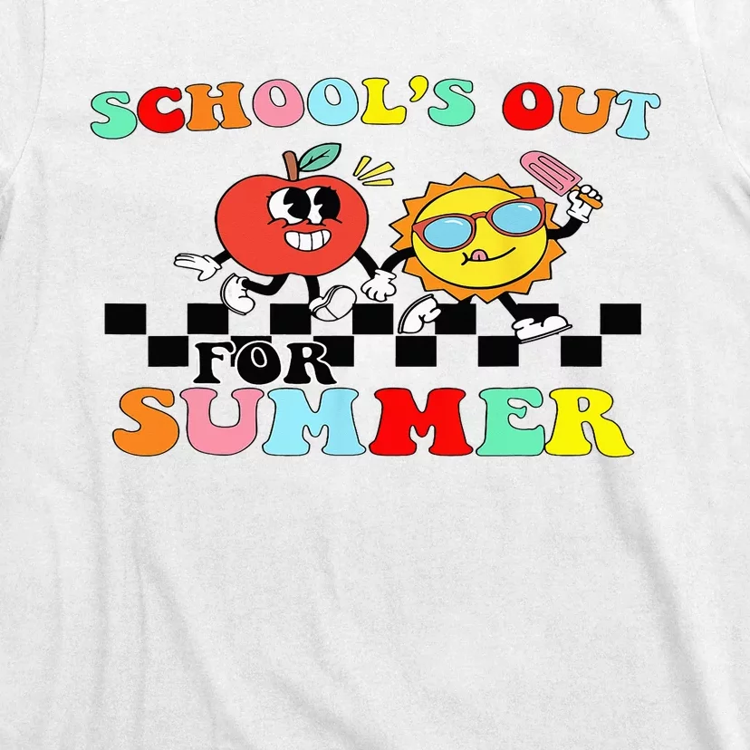 Retro Groovy School's Out For Summer Graduation Teacher T-Shirt