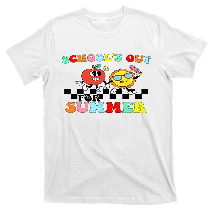 Retro Groovy School's Out For Summer Graduation Teacher T-Shirt