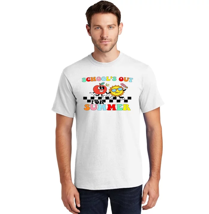 Retro Groovy School's Out For Summer Graduation Teacher Tall T-Shirt