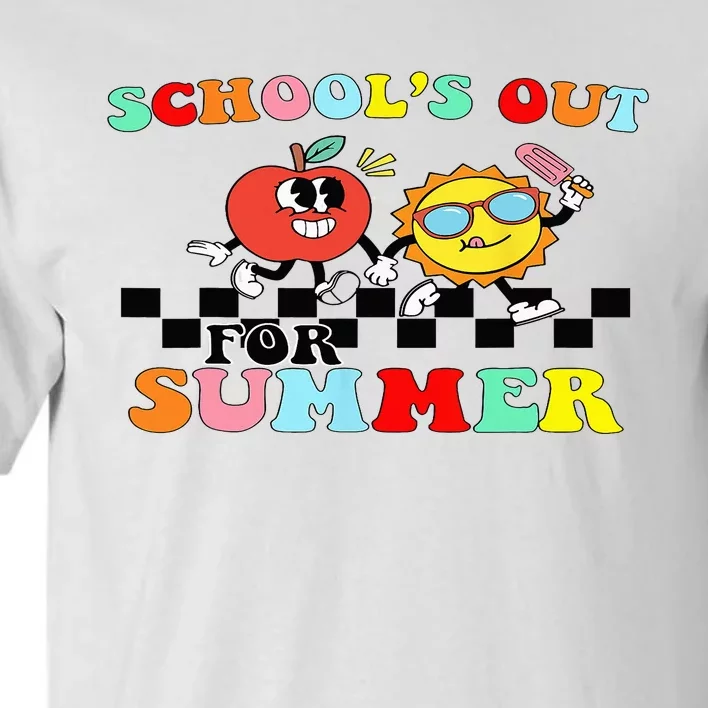 Retro Groovy School's Out For Summer Graduation Teacher Tall T-Shirt