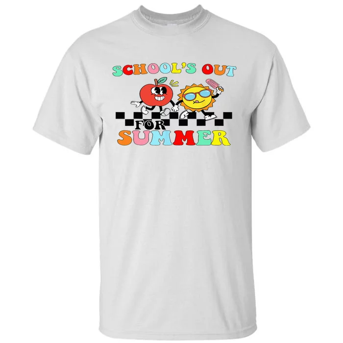 Retro Groovy School's Out For Summer Graduation Teacher Tall T-Shirt