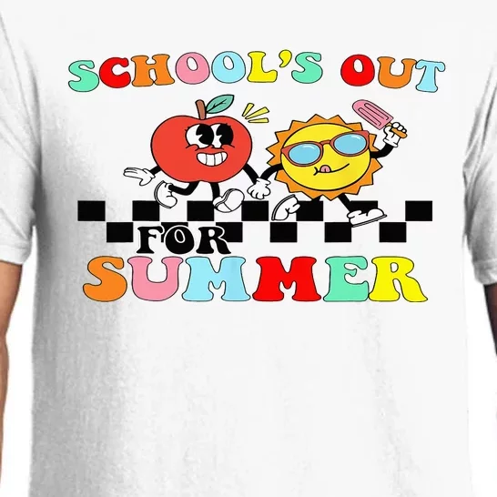 Retro Groovy School's Out For Summer Graduation Teacher Pajama Set