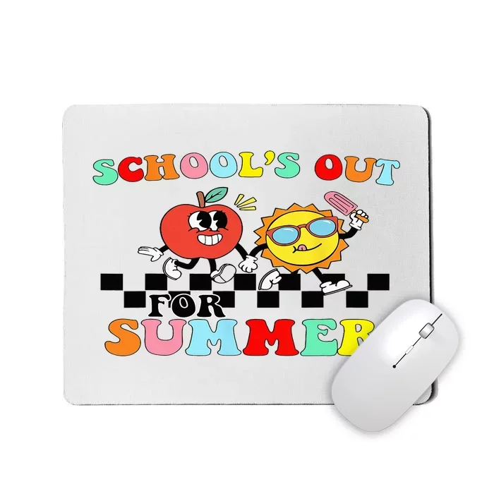 Retro Groovy School's Out For Summer Graduation Teacher Mousepad