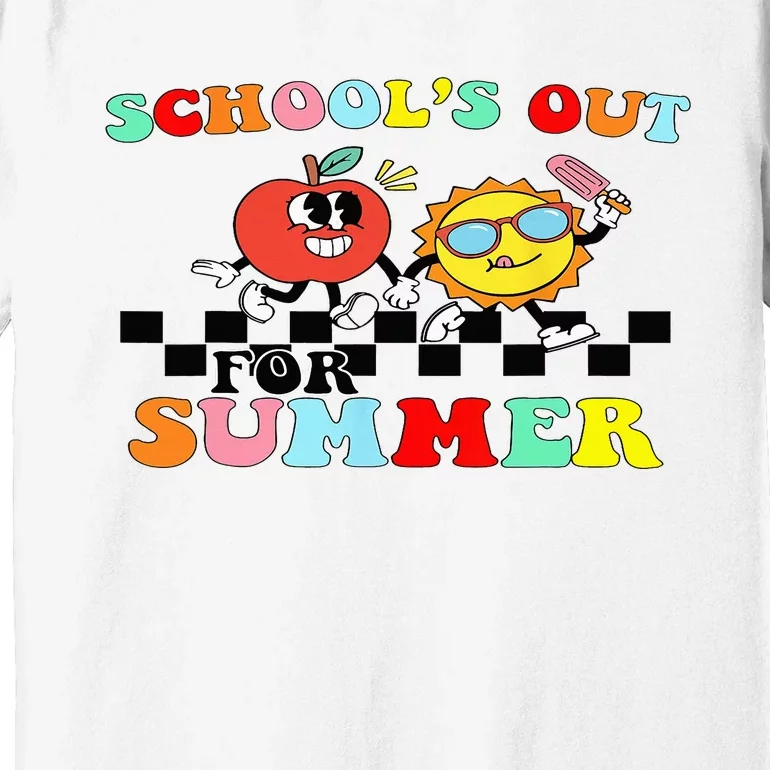 Retro Groovy School's Out For Summer Graduation Teacher Premium T-Shirt