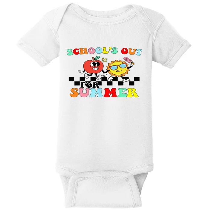 Retro Groovy School's Out For Summer Graduation Teacher Baby Bodysuit