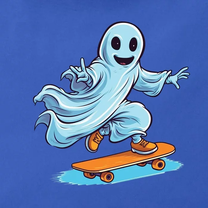 Retro Ghost Skateboard: Spooky Design For Halloween Lovers Gift Zip Tote Bag