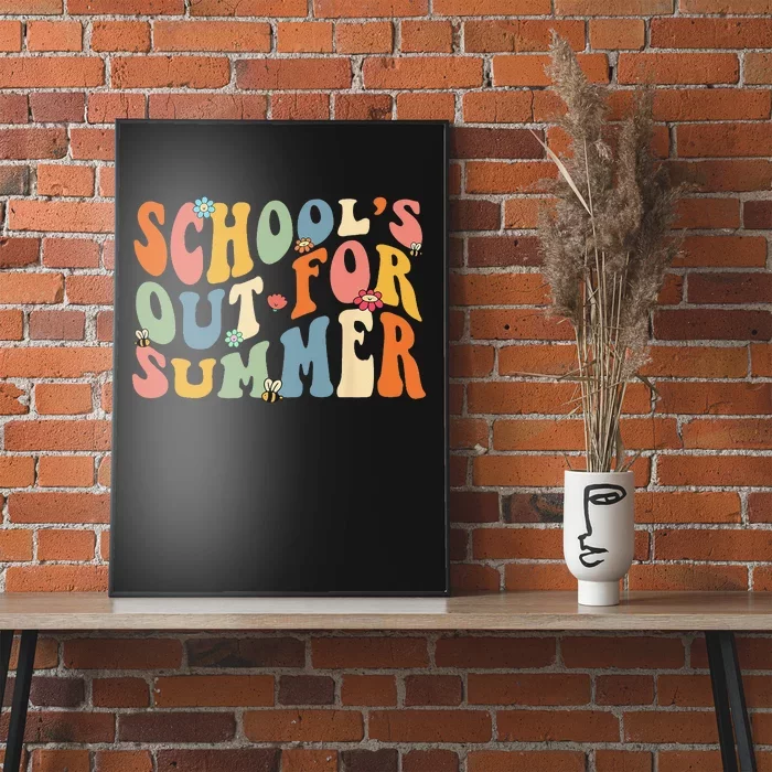 Retro Groovy School's Out For Summer Graduation Teacher Poster