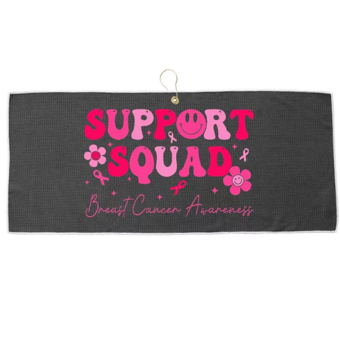 Retro Groovy Support Squad Breast Cancer Awareness Large Microfiber Waffle Golf Towel