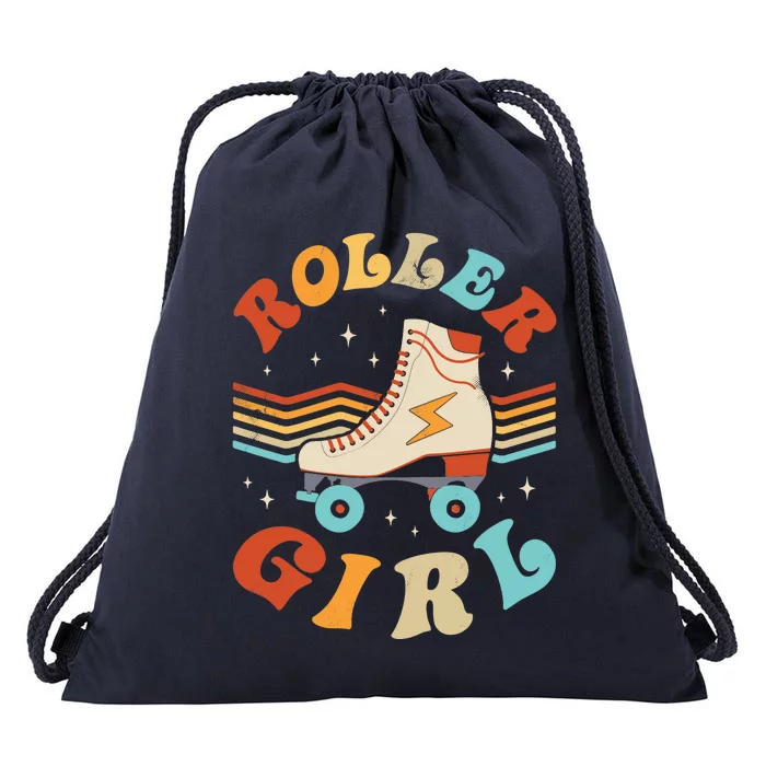 Roller Girl Skater Skating Retro Vintage 70s 80s Skates Drawstring Bag