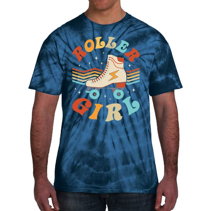 Roller Girl Skater Skating Retro Vintage 70s 80s Skates Tie-Dye T-Shirt