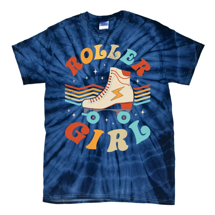 Roller Girl Skater Skating Retro Vintage 70s 80s Skates Tie-Dye T-Shirt