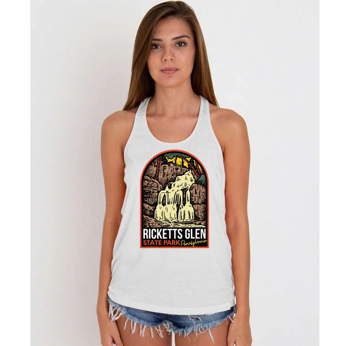 Ricketts Glen State Park Pennsylvania Vintage Women's Knotted Racerback Tank