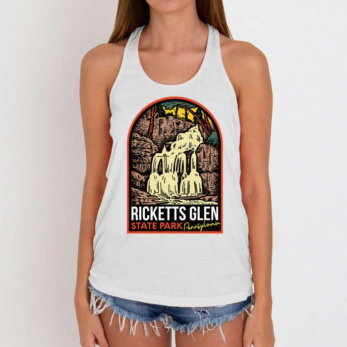 Ricketts Glen State Park Pennsylvania Vintage Women's Knotted Racerback Tank