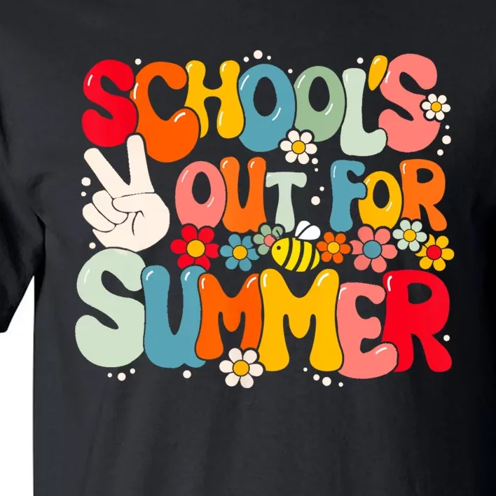 Retro Groovy Schools Out For Summer Graduation Teacher Tall T-Shirt