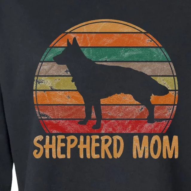 Retro German Shepherd Mom Gift Dog Mother Pet Shepard Mama Cropped Pullover Crew