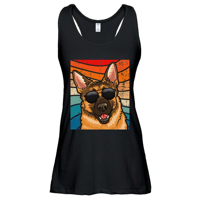 Retro German Shepherd German Shepherd Dog Ladies Essential Flowy Tank