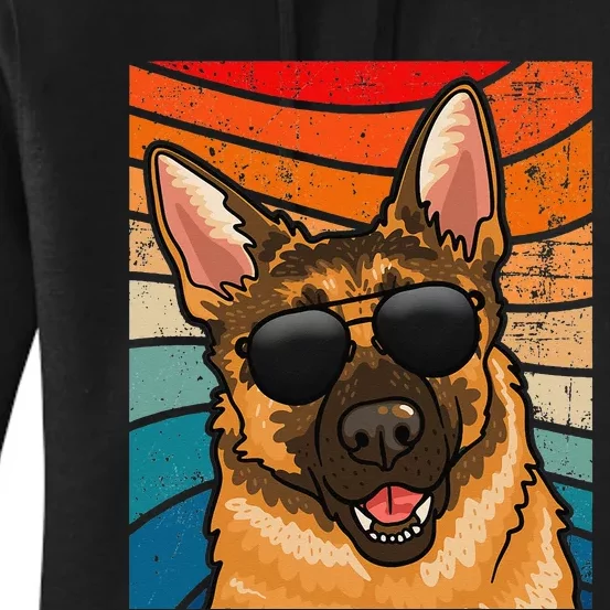 Retro German Shepherd German Shepherd Dog Women's Pullover Hoodie