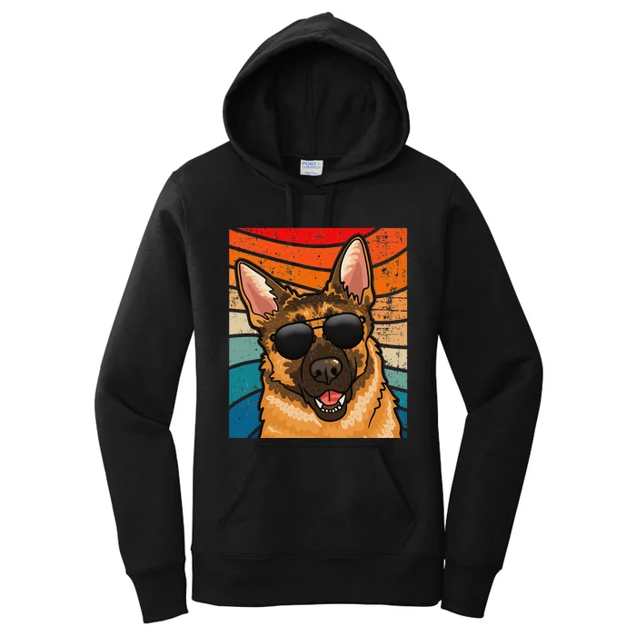 Retro German Shepherd German Shepherd Dog Women's Pullover Hoodie