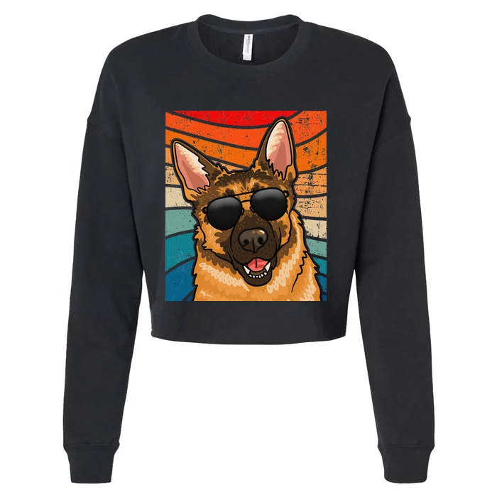 Retro German Shepherd German Shepherd Dog Cropped Pullover Crew